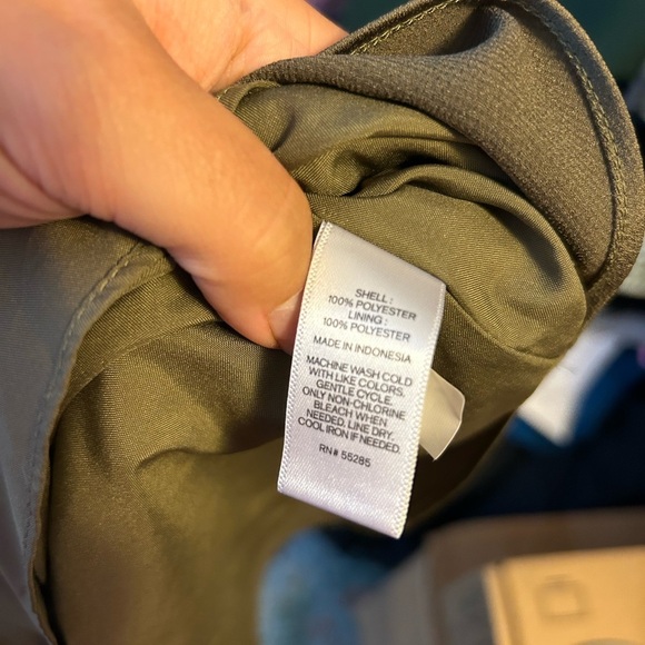 Express Olive Green Satin V-Neck Tank - Picture 3 of 4